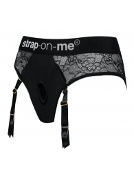 Черные трусики для насадок Diva Lingerie Harness - size S - Strap-on-me - купить с доставкой в Грозном