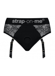 Черные трусики для насадок Diva Lingerie Harness - size S - Strap-on-me - купить с доставкой в Грозном