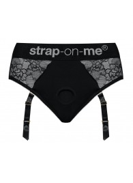 Черные трусики для насадок Diva Lingerie Harness - size L - Strap-on-me - купить с доставкой в Грозном