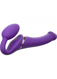 Фиолетовый безремневой вибрострапон Vibrating Bendable Strap-On - size L - Strap-on-me - купить с доставкой в Грозном