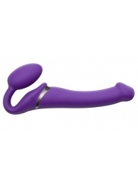 Фиолетовый безремневой вибрострапон Vibrating Bendable Strap-On - size L - Strap-on-me - купить с доставкой в Грозном