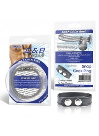 Кольцо на пенис SNAP COCK RING из искусственной кожи на клепках - BlueLine - в Грозном купить с доставкой