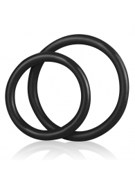 Набор из двух черных силиконовых колец разного диаметра SILICONE COCK RING SET - BlueLine - в Грозном купить с доставкой