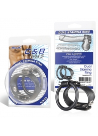Двойное кольцо выносливости на пенис DUAL STAMINA RING - BlueLine - в Грозном купить с доставкой
