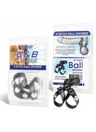 Разделитель мошонки из искусственной кожи на клепках 8 STYLE BALL DIVIDER - BlueLine - купить с доставкой в Грозном