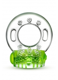 Зеленое эрекционное виброкольцо Arouser Vibrating C-Ring - Blush Novelties - в Грозном купить с доставкой
