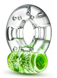 Зеленое эрекционное виброкольцо Arouser Vibrating C-Ring - Blush Novelties - в Грозном купить с доставкой