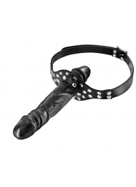 Черный кляп-фаллоимитатор Double Penis Gag - Fetish Tentation - купить с доставкой в Грозном