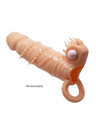 Телесная удлиняющая вибронасадка Penis Sleeve Connor - 17 см. - Baile - в Грозном купить с доставкой