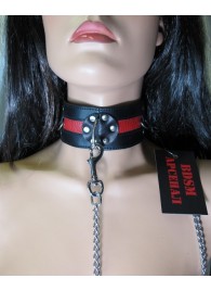 Металлический поводок с кожаной ручкой - БДСМ Арсенал - купить с доставкой в Грозном