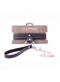 Узкий однослойный ошейник с поводком - Crazy Handmade - купить с доставкой в Грозном