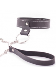 Узкий однослойный ошейник с поводком - Crazy Handmade - купить с доставкой в Грозном