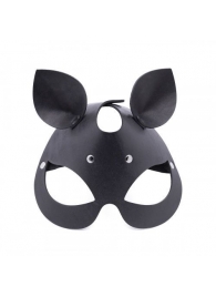 Черная кожаная маска  Кошка  с маленькими ушками - Crazy Handmade - купить с доставкой в Грозном