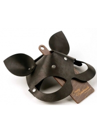 Черная кожаная маска  Кошка  с маленькими ушками - Crazy Handmade - купить с доставкой в Грозном