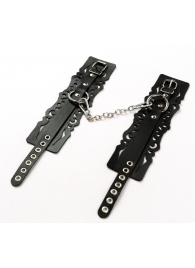 Узорчатые кожаные оковы с регулируемыми ремешками - Crazy Handmade - купить с доставкой в Грозном