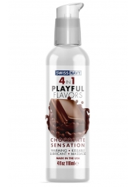 Массажный гель 4-в-1 Chocolate Sensation с ароматом шоколада - 118 мл. - Swiss navy - купить с доставкой в Грозном