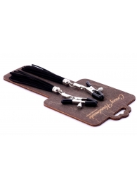 Зажимы на соски с черными замшевыми кисточками - Crazy Handmade - купить с доставкой в Грозном