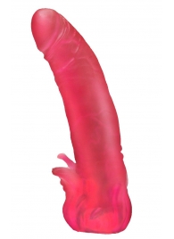 Розовая насадка для страпона с клиторальными лепестками - 18,5 см. - LOVETOY (А-Полимер) - купить с доставкой в Грозном