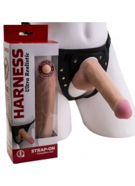 Страпон Harness из двух предметов: трусики с плугом и насадка-фаллос - 17 см. - LOVETOY (А-Полимер) - купить с доставкой в Грозном
