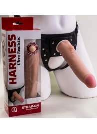 Реалистичный страпон Harness из трусиков и насадки-фаллоса - 18,5 см. - LOVETOY (А-Полимер) - купить с доставкой в Грозном