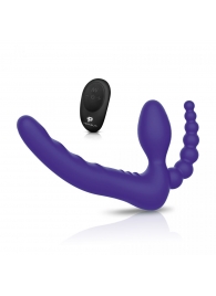 Фиолетовый безремневой страпон с пультом ДУ 7’’ Remote Control Strapless - 24 см. - Pegasus - купить с доставкой в Грозном