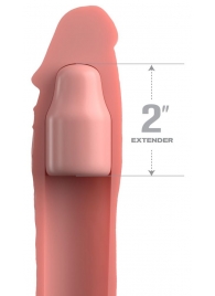 Телесная насадка-удлинитель 2 Inch Silicone X-tension with Strap - 20,3 см. - Pipedream - в Грозном купить с доставкой