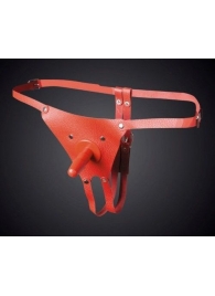 Красные кожаные универсальные трусики со штырьком для насадок - Sitabella - купить с доставкой в Грозном