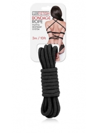 Черная хлопковая веревка для связывания - 3 м. - Lux Fetish - купить с доставкой в Грозном