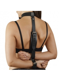 Черная кожаная фиксация рук за спиной  Новичок - Sitabella - купить с доставкой в Грозном