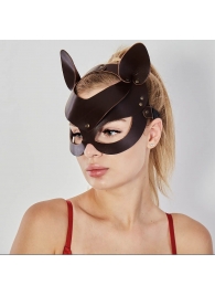 Коричневая кожаная маска  Кошечка - Sitabella - купить с доставкой в Грозном