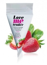 Съедобное согревающее массажное масло Love Me Tender Strawberry с ароматом клубники - 10 мл. - Love to Love - купить с доставкой в Грозном