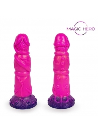 Розовый рельефный фантазийный фаллоимитатор - 20 см. - Bior toys - купить с доставкой в Грозном