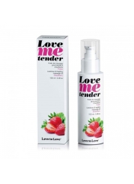 Съедобное согревающее массажное масло Love Me Tender Strawberry с ароматом клубники - 100 мл. - Love to Love - купить с доставкой в Грозном