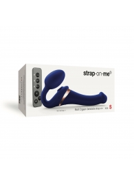 Синий безремневой страпон Multi Orgasm Size S с клиторальной стимуляцией - Strap-on-me - купить с доставкой в Грозном
