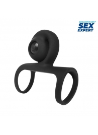 Черная вибронасадка на пенис Sex Expert - Sex Expert - в Грозном купить с доставкой