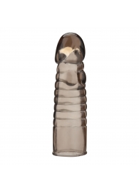 Дымчатая насадка-удлинитель Ribbed Realistic Penis Enhancing Sleeve Extension - 15,2 см. - BlueLine - в Грозном купить с доставкой