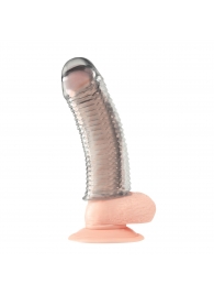 Текстурированная насадка на пенис Clear Textured Penis Enhancing Sleeve Extension - 16,5 см. - BlueLine - в Грозном купить с доставкой