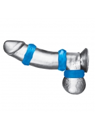 Комплект из трех голубых колец для эрекции 3-Pack Nuts   Bolts Stretch Cock Ring Set - BlueLine - в Грозном купить с доставкой