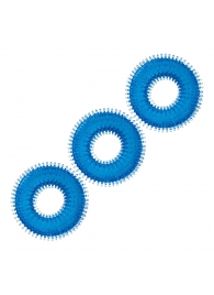 Комплект из трех голубых колец для эрекции 3-Pack Ultra-Stim Stretch Cock Rings - BlueLine - в Грозном купить с доставкой