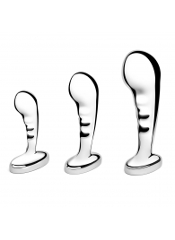 Набор из 3 стальных стимуляторов простаты Stainless Steel P-spot Training Set - b-Vibe - в Грозном купить с доставкой