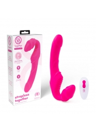 Розовый безремневой страпон на радиоуправлении Strapless Together - 22 см. - Together Toy - купить с доставкой в Грозном