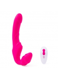 Розовый безремневой страпон на радиоуправлении Strapless Together - 22 см. - Together Toy - купить с доставкой в Грозном