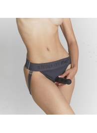 Серые трусики для фиксации насадок Strap-on-me Harness Lingerie Unique - Strap-on-me - купить с доставкой в Грозном