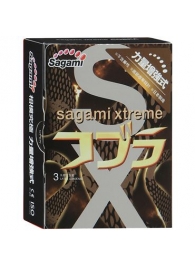 Суженные к основанию презервативы Sagami Xtreme COBRA - 3 шт. - Sagami - купить с доставкой в Грозном