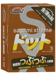 Презервативы Sagami Xtreme FEEL UP с точечной текстурой и линиями прилегания - 3 шт. - Sagami - купить с доставкой в Грозном