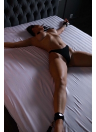 Черный кожаный набор фиксации на кровати Sex Game - БДСМ Арсенал - купить с доставкой в Грозном