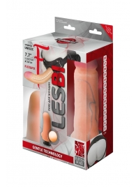 Телесный страпон Harness LESBI с вагинальной пробкой - 16,5 см. - LOVETOY (А-Полимер) - купить с доставкой в Грозном