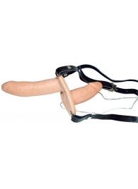 Телесный женский страпон с вагинальной пробкой Strap-On Duo - 15 см. - Orion - купить с доставкой в Грозном