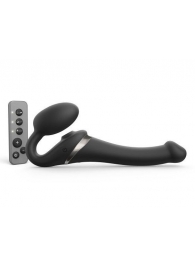 Черный безремневой страпон Multi Orgasm Size S с клиторальной стимуляцией - Strap-on-me - купить с доставкой в Грозном