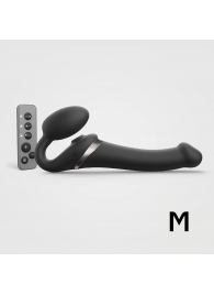 Черный безремневой страпон Multi Orgasm Size M с клиторальной стимуляцией - Strap-on-me - купить с доставкой в Грозном